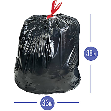 Highmark Large Drawstring Trash Bags 33 Gallon Black Box Of 70 Bags -  Office Depot