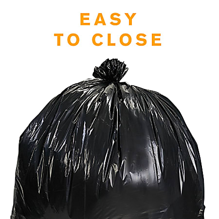 Highmark Large Drawstring Trash Bags, 33 Gallon, Black, Box Of 70 Bags