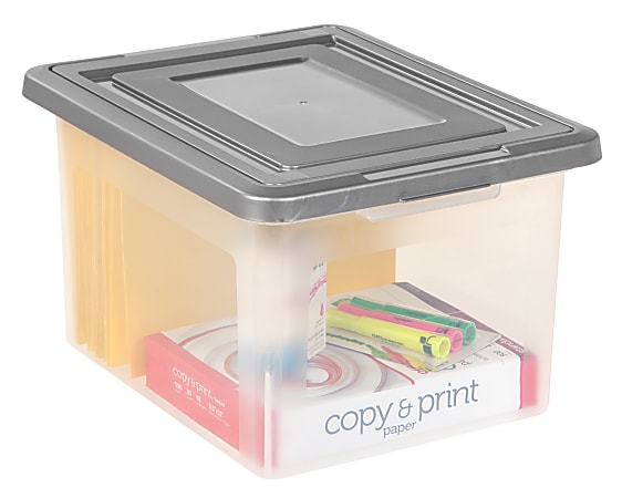 IRIS Weathertight Plastic Storage Container 6.5 Quarts 6 12 x 8 12 x 11 12  Clear - Office Depot