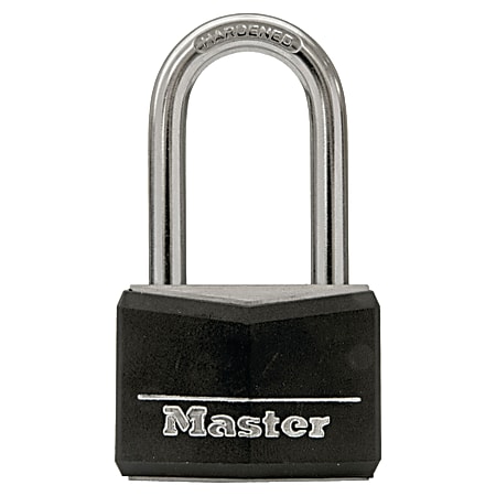 Master Lock Long Shackle Steel Padlock, 1 9/16",