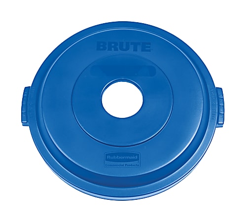 Rubbermaid 32 gal Single Stream Recy. Lid - Plastic - Blue - 1 Each