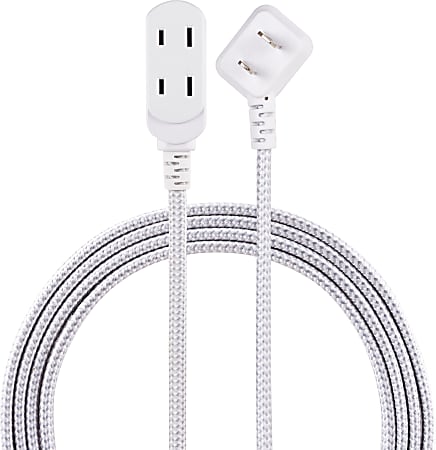 Cordinate Braided 3-Outlet Indoor Extension Cord, 8&#x27;,