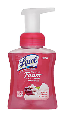 Lysol® Touch Of Foam™ Antibacterial Hand Wash Pump, Rose & Cherry In Bloom Scent, 8.5 Oz, Case Of 6
