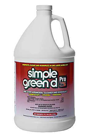 Simple Green Pro 3 Germicidal Cleaner, Herbal Pine Scent, 1 Gallon, Case Of 6