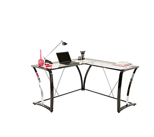 Black glass outlet desk office depot