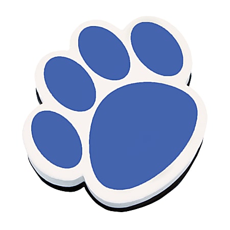 Ashley Productions Magnetic Whiteboard Erasers, 3 3/4", Blue Paw, Pack Of 6
