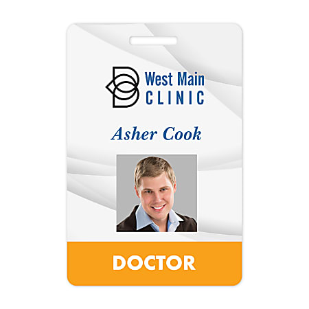 Custom Full-Color Plastic Photo Vertical ID Badge With