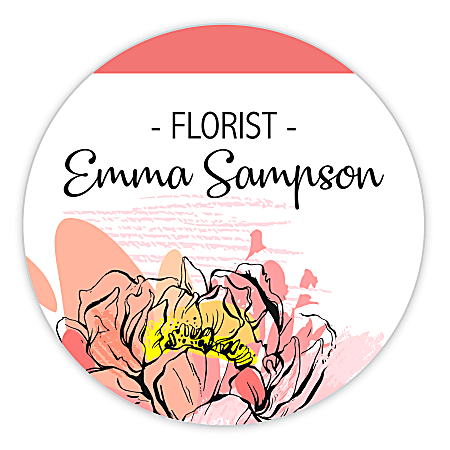 Custom Printed Full Color Round Name Badge/Tag,  3" Diameter