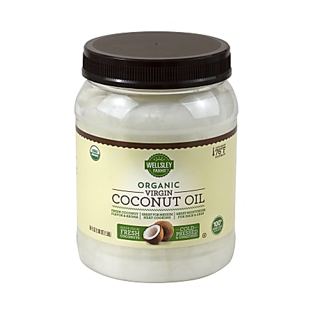 Wellsley Farm Organic Coconut Oil, Extra Virgin, 54 Oz Jar