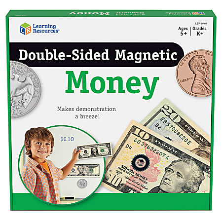Learning Resources® Double-Sided Magnetic Money Set, Grades Pre-K
