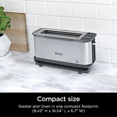 Ninja ST101 Foodi 2 in 1 Flip Toaster And Compact Toaster Oven Stainless  Steel - Office Depot