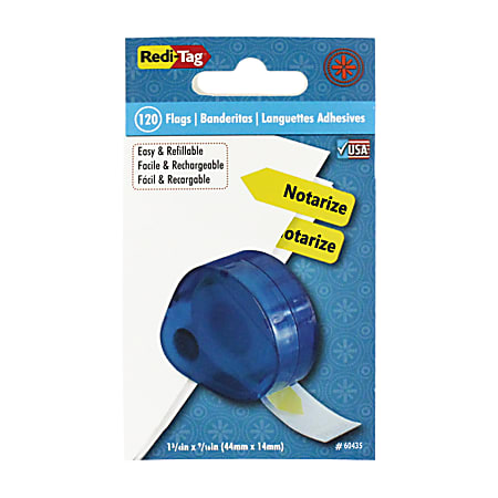 Redi-Tag Removable Notarize Flags - 120 x Silver - 1.88" x 0.56" - Rectangle - "Notarize" - Silver - Removable, Self-adhesive - 120 / Pack