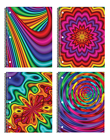 Inkology Spiral Notebooks, 8" x 10-1/2", College Ruled, 140 Pages (70 Sheets), Color Slicks II, Pack Of 12 Notebooks