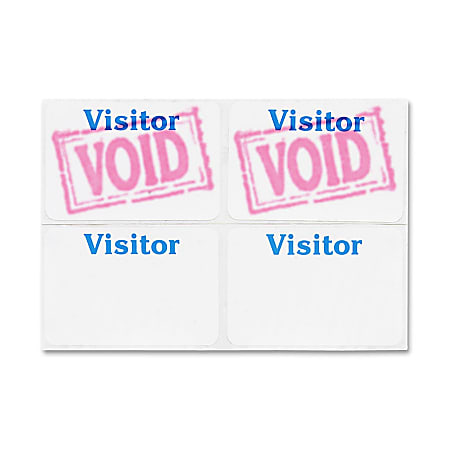 One-Day Visitor Badges, Pack Of 100