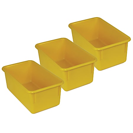 Romanoff Stowaway Trays, 5-1/4”H x 7-3/4”W x 13-1/4”D, Yellow, Pack Of 3 Trays