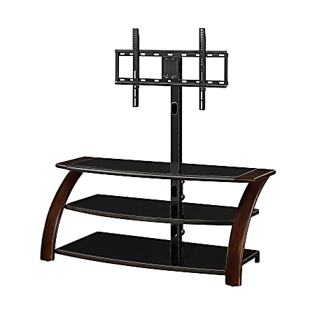 Whalen Malibu 3 In 1 TV Stand For Flat-Panel TVs, 22"H x 54"W x 21"D, Black/Cherry