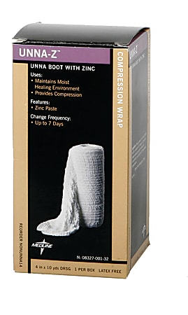 Medline Unna-Z Unna Boot Bandages, 3" x 10 Yd., White, Case Of 12
