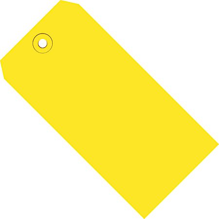 Partners Brand Shipping Tags, 8" x 4", Yellow, Case Of 500