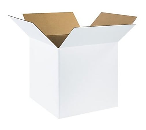 B O X Packaging White RSC Corrugated Boxes, 18" x 18" x 18", Oyster White, Pack Of 20
