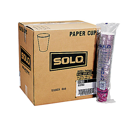 Solo Cup Bistro Design Hot Drink Cups, 10 Oz, Maroon, Case Of 1,000
