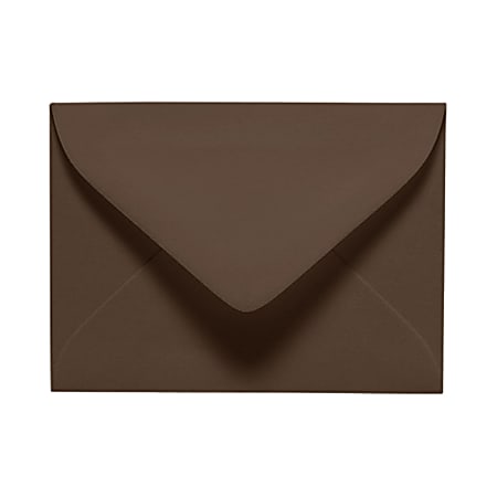 LUX Mini Envelopes, #17, Gummed Seal, Chocolate Brown, Pack Of 50