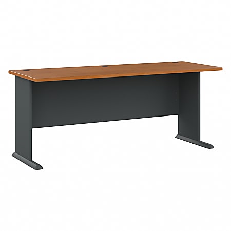 Bush Business Furniture Office Advantage 72"W Computer Desk, Natural Cherry, Standard Delivery