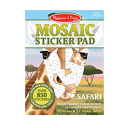 Melissa & Doug Pretend Play Educational Toys, Safari Animals Mosaic Sticker Pad