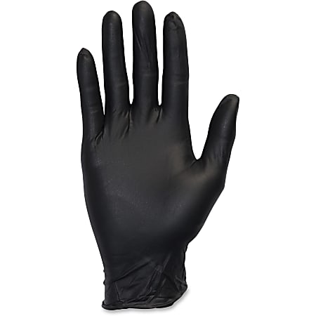 The Safety Zone Medical Nitrile Exam Gloves  Large Size  Nitrile  Black  100 / Box
