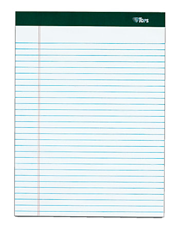 TOPS™ Double Docket™ Writing Pads, 8 1/2" x 11", Narrow Ruled, 100 Sheets, White, Pack Of 4 Pads
