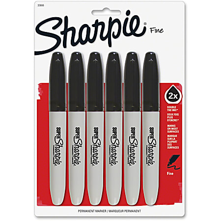Super Sharpie Permanent Markers Black Pack Of 6 Markers ODP