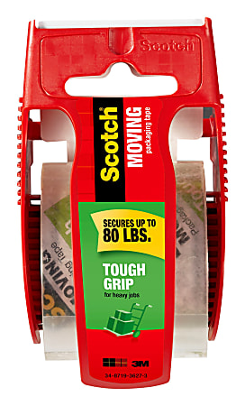 Scotch® Tough Grip Moving Packing Tape With Dispenser, 1-7/8" x 22.2 Yd., Clear