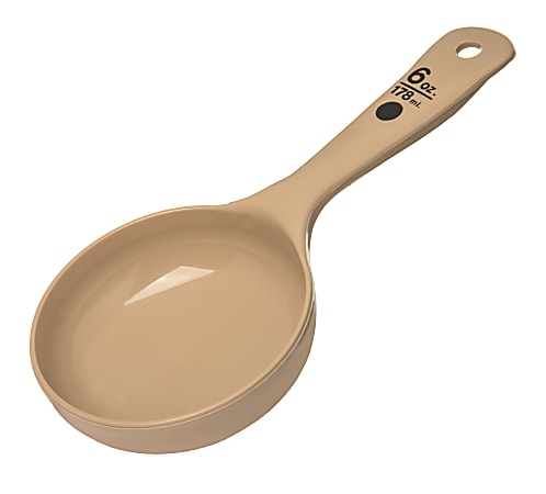 Measure Miser Solid Short-Handle Measuring Spoons, 6 Oz, Beige, Pack Of 12