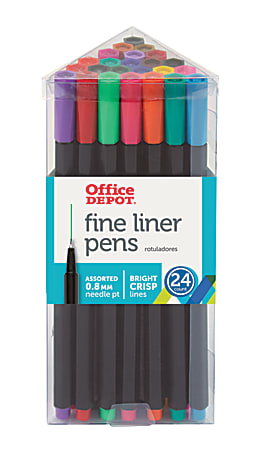 Office Depot Brand Felt Tip Porous Pens Medium Point 1.0 mm Assorted Colors  Pack Of 16 - Office Depot