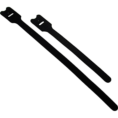 C2G 8in Screw-mountable Hook-and-Loop Cable Ties - 10pk - Cable Tie - Black - Nylon - 10 Pack