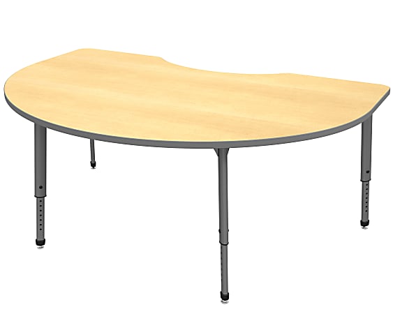 Marco Group Apex™ Series Adjustable Height Kidney Table, Maple/Gray