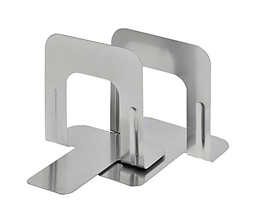 Steelmaster Soho 5 Economy Bookends, 5" x 4 11/16" x 5 1/4", Silver, Pack Of 2