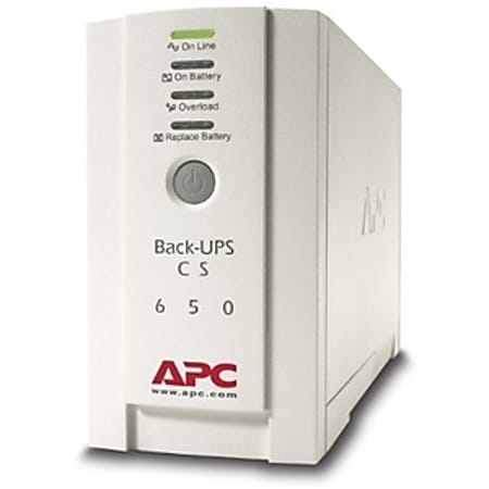 APC Back-UPS CS 650VA 230V For International Use - 650VA/400W - 11.4 Minute Full Load - 3 x IEC 320-C13 - Battery/Surge-protected, 2 x - Battery/Surge-protected, 1 x IEC 320-C13 - Surge-protected