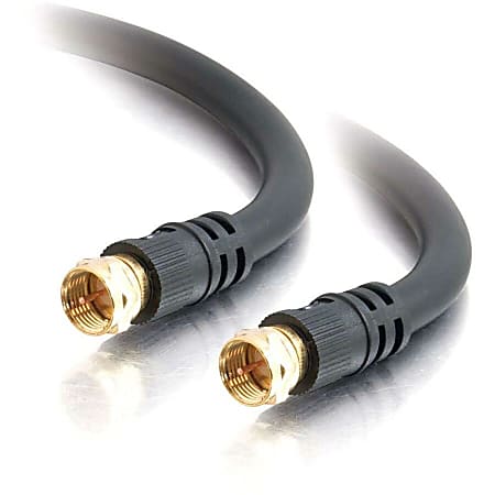 C2G 25ft Value Series F-Type RG6 Coaxial Video Cable - F Connector Male Video - F Connector Male Video - 25ft - Black