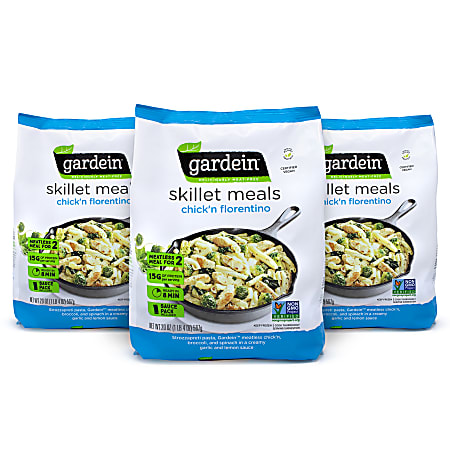 GARDEIN Skillet Meal Chicken Florentine, 20 Oz, Pack Of 3
