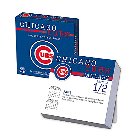 Lang Turner Licensing Boxed Daily Desk Calendar, 5-1/4" x 5-1/4", Chicago Cubs, January To December 2022