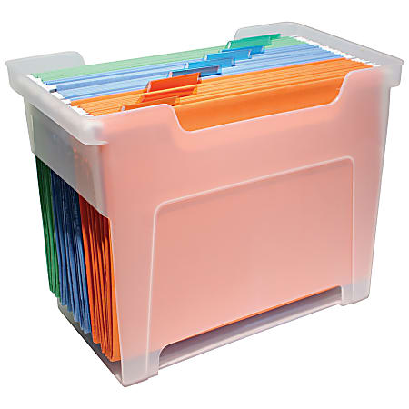 Office Depot® Brand Desktop File Box, 10 1/2"H x 6"W x 13 3/8"D, Clear