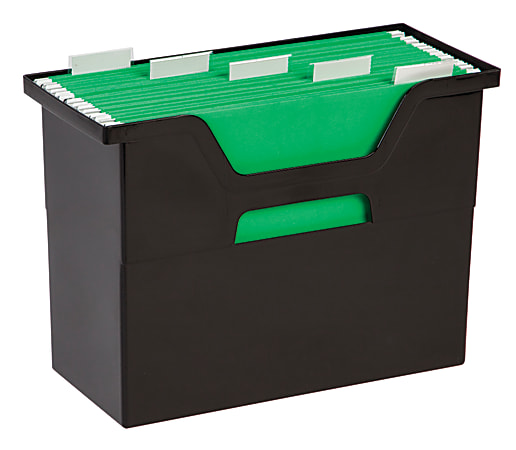 Office Depot® Brand Desktop File Box, 10 1/2"H x 6"W x 13 3/8"D, Black