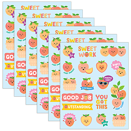 Teacher Created Resources Smelly Stickers, Peach, 108 Per Pack, Set Of 6 Packs