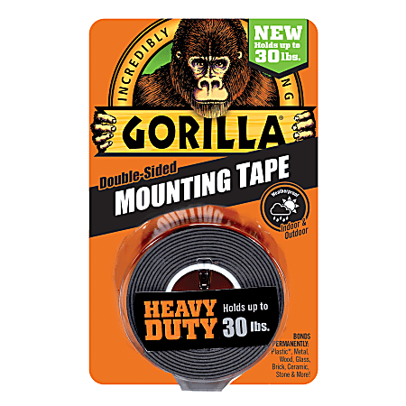 Gorilla Glue Heavy Duty Double Sided Mounting Tape 1 x 1.67 yd. Black -  Office Depot