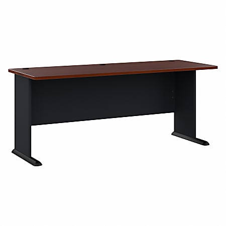 Bush Business Furniture Office Advantage Desk 72"W, Hansen Cherry/Galaxy, Standard Delivery