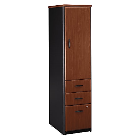 Bush Business Furniture Office Advantage Vertical Storage Locker, Hansen Cherry/Galaxy, Standard Delivery