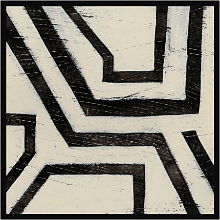 Amanti Art Hieroglyph III by June Erica Vess Wood Framed Wall Art Print, 33”H x 33”W, Black