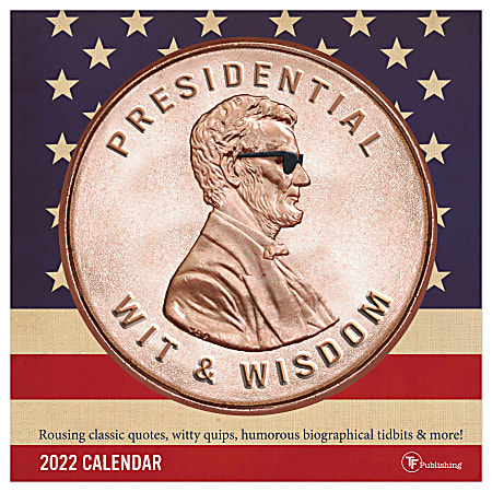 TF Publishing Humor Wall Calendar, 12" x 12", Presidential Wit, January To December 2022