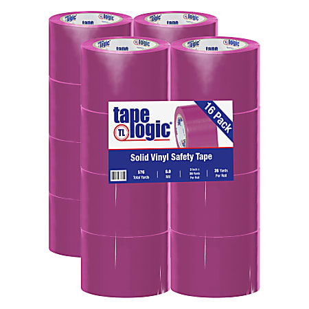 Tape Logic® 3" x 36 yds. Solid Vinyl Safety Tape, Purple, Case Of 16