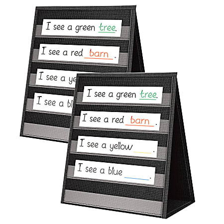 Teacher Created Resources Desktop Pocket Charts, 15-1/2" x 12", Black, Pack Of 2 Charts